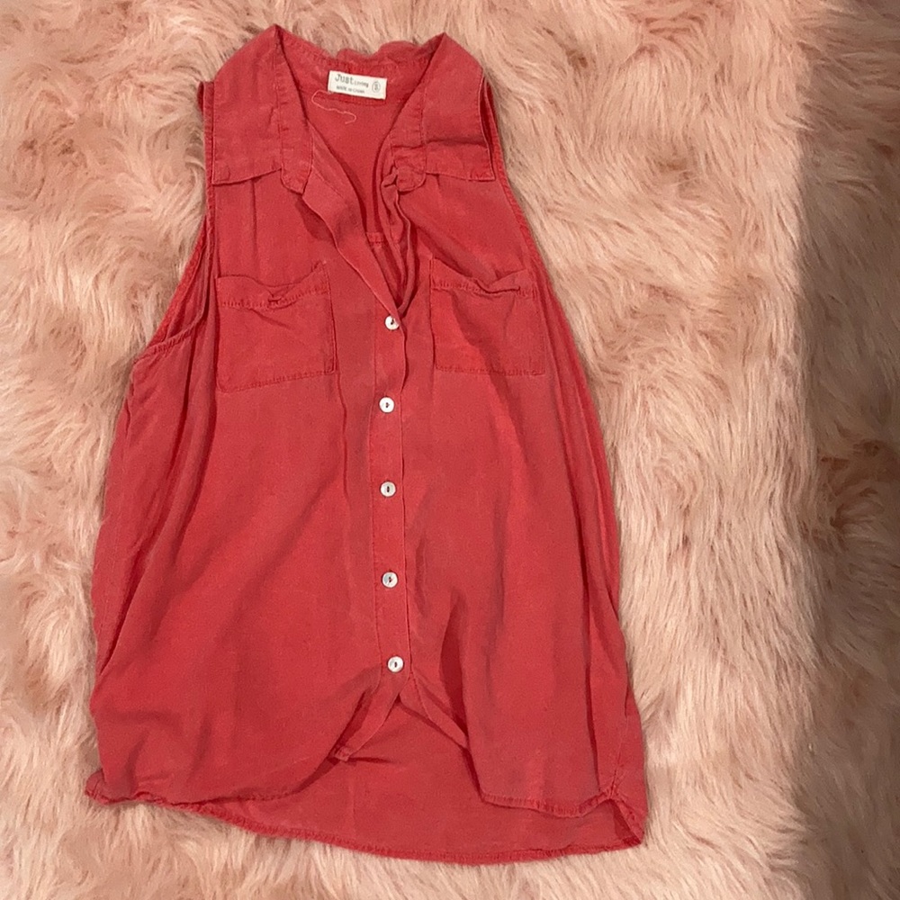 Peach summer button up